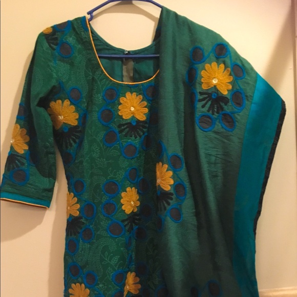 Dresses & Skirts - Beautiful peacock blue mustered color suit set.